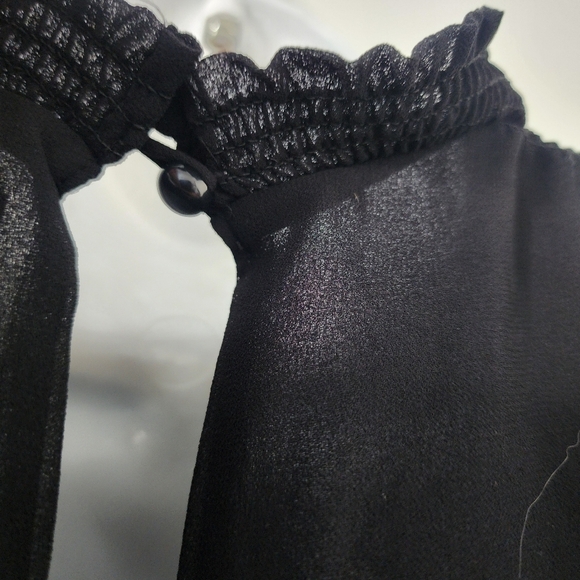 Wilfred Aritzia Valencia Fet'e Chiffon Blouse black Size Large - Picture 10 of 14